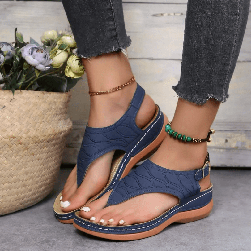 Sandales orthopédiques femme légères, semelle antidérapante, bleu