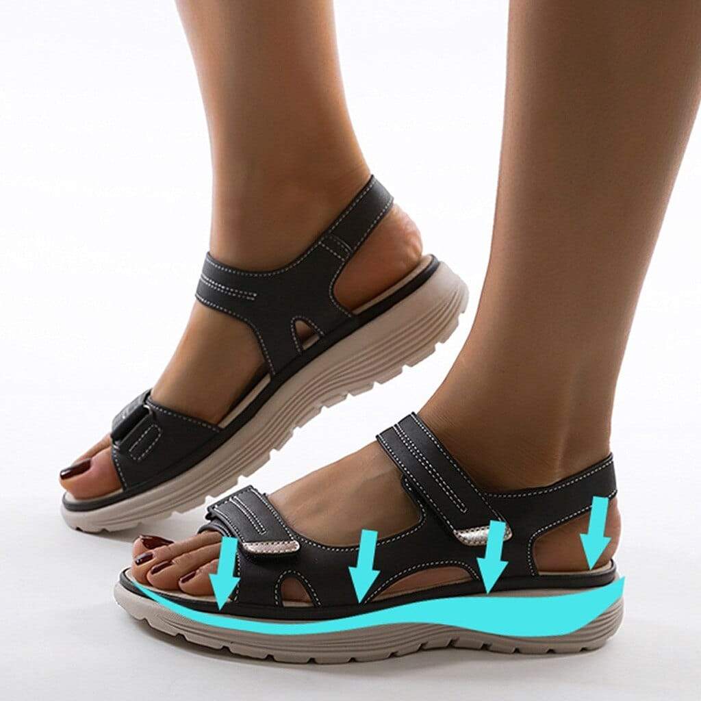 Sandales orthopédiques femme, voûte réglable et tige souple