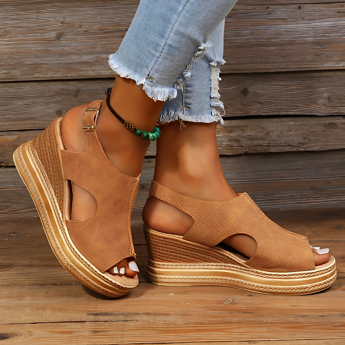 Sandales orthopédiques femme à semelle légère, six coloris, beige