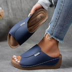 Sandales à plateforme femme, brides réglables, six coloris, bleu