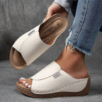Sandales à plateforme femme, brides réglables, six coloris, blanc