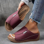 Sandales à plateforme femme, brides réglables, six coloris, violet