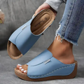 Sandales à plateforme femme, brides réglables, six coloris, bleu clair