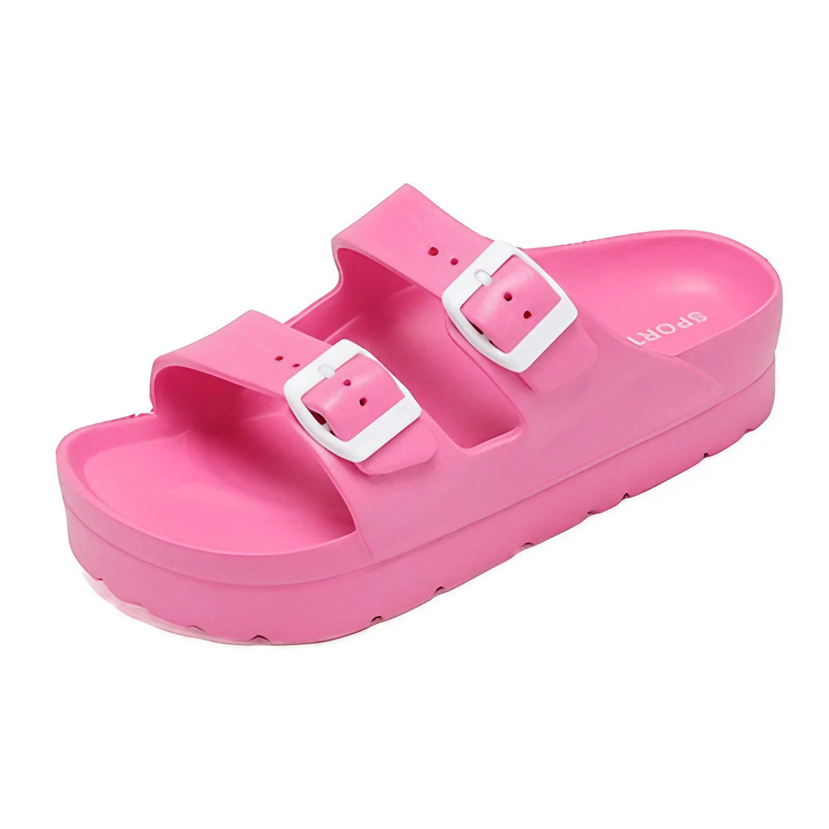 Sandales à plateforme femme, semelle légère et amortie, rose