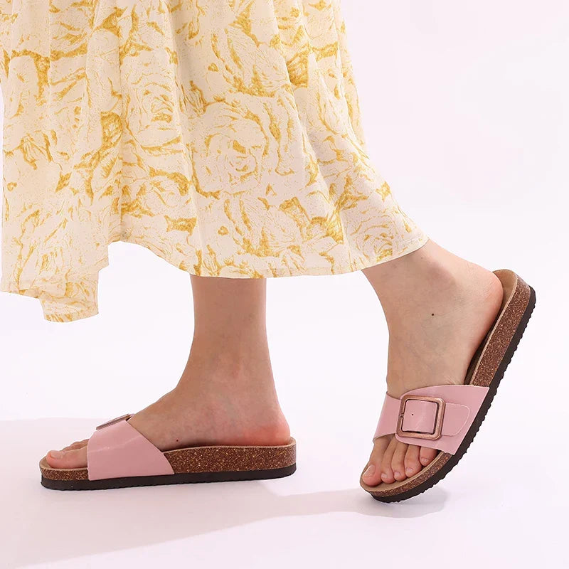Sandales femme à boucle réglable, maintien de la voûte