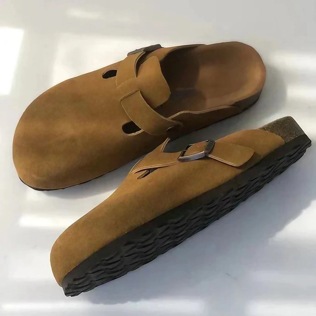 Sandales unisexes à bride réglable, semelle ergonomique, marron