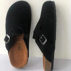Sandales unisexes à bride réglable, semelle ergonomique, noir et marron