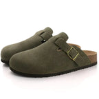 Sandales unisexes à bride réglable, semelle ergonomique, vert et marron