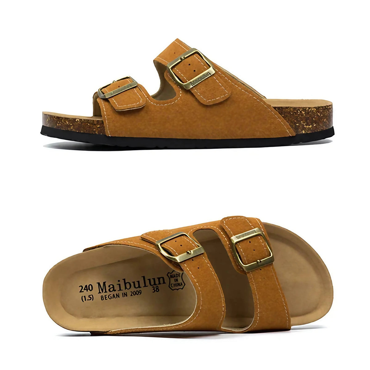Sandales confortables mixtes à semelle ergonomique, du 35 au 45, camel
