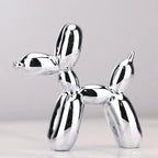 Statuette animal en ballon, finition brillante, de 10 à 40 cm, gris clair