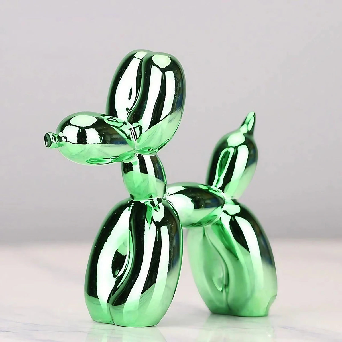 Statuette animal en ballon, finition brillante, de 10 à 40 cm, vert