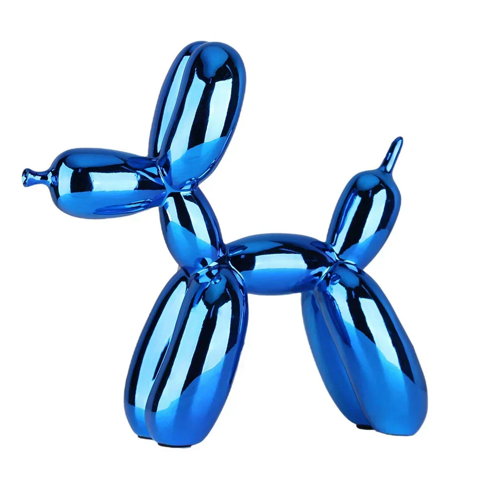 Statuette animal en ballon, finition brillante, de 10 à 40 cm, bleu