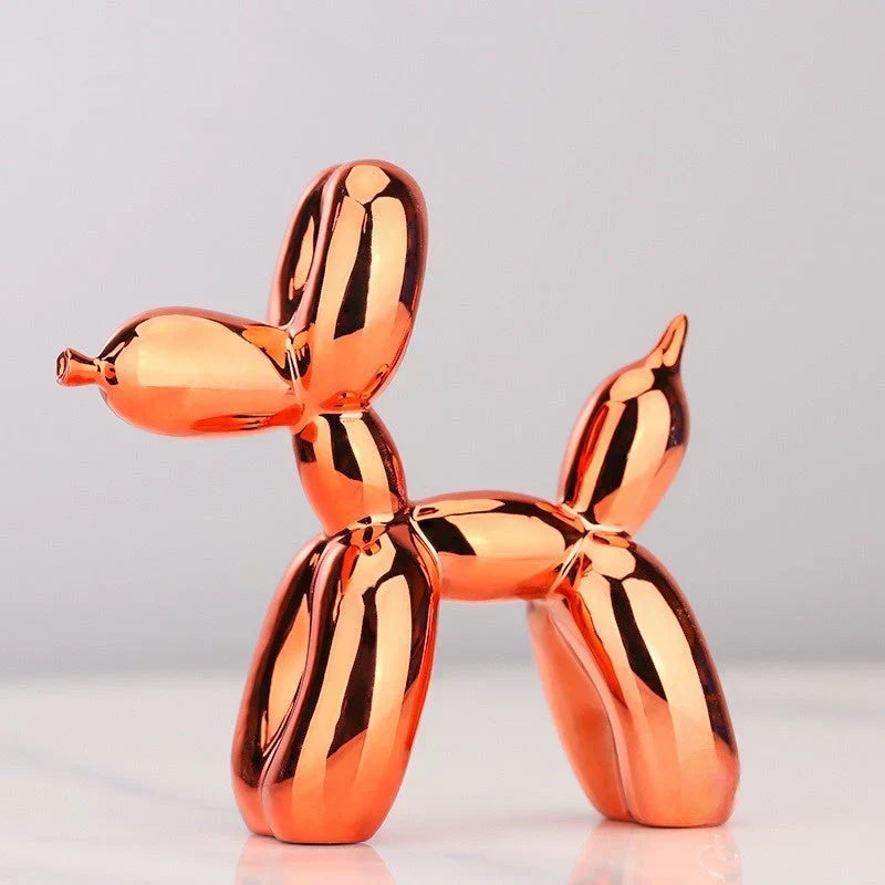 Statuette animal en ballon, finition brillante, de 10 à 40 cm, orange