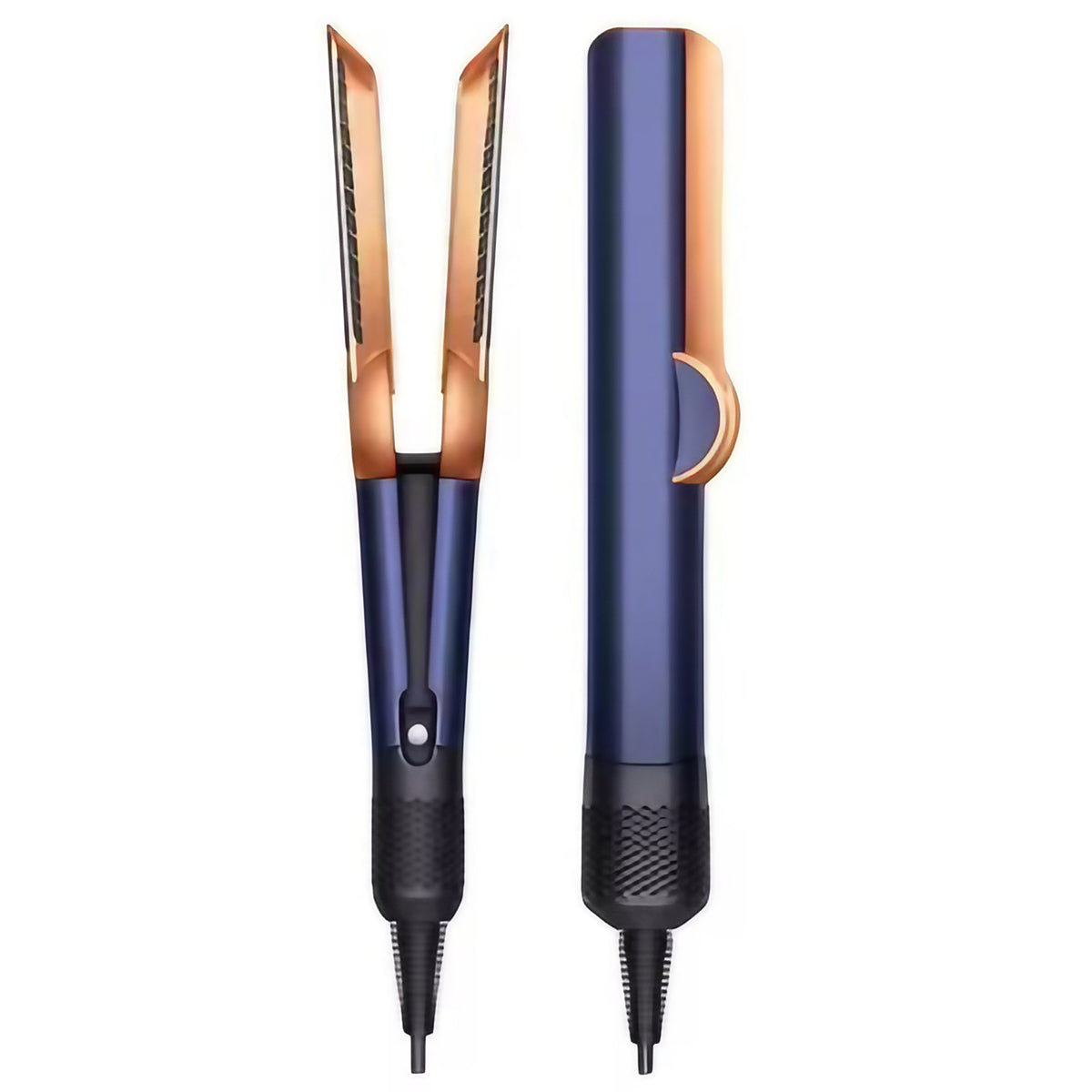 Sèche-cheveux lisseur 2 en 1, 1200 W, plusieurs températures, bleu