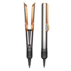 Sèche-cheveux lisseur 2 en 1, 1200 W, plusieurs températures, doré et gris