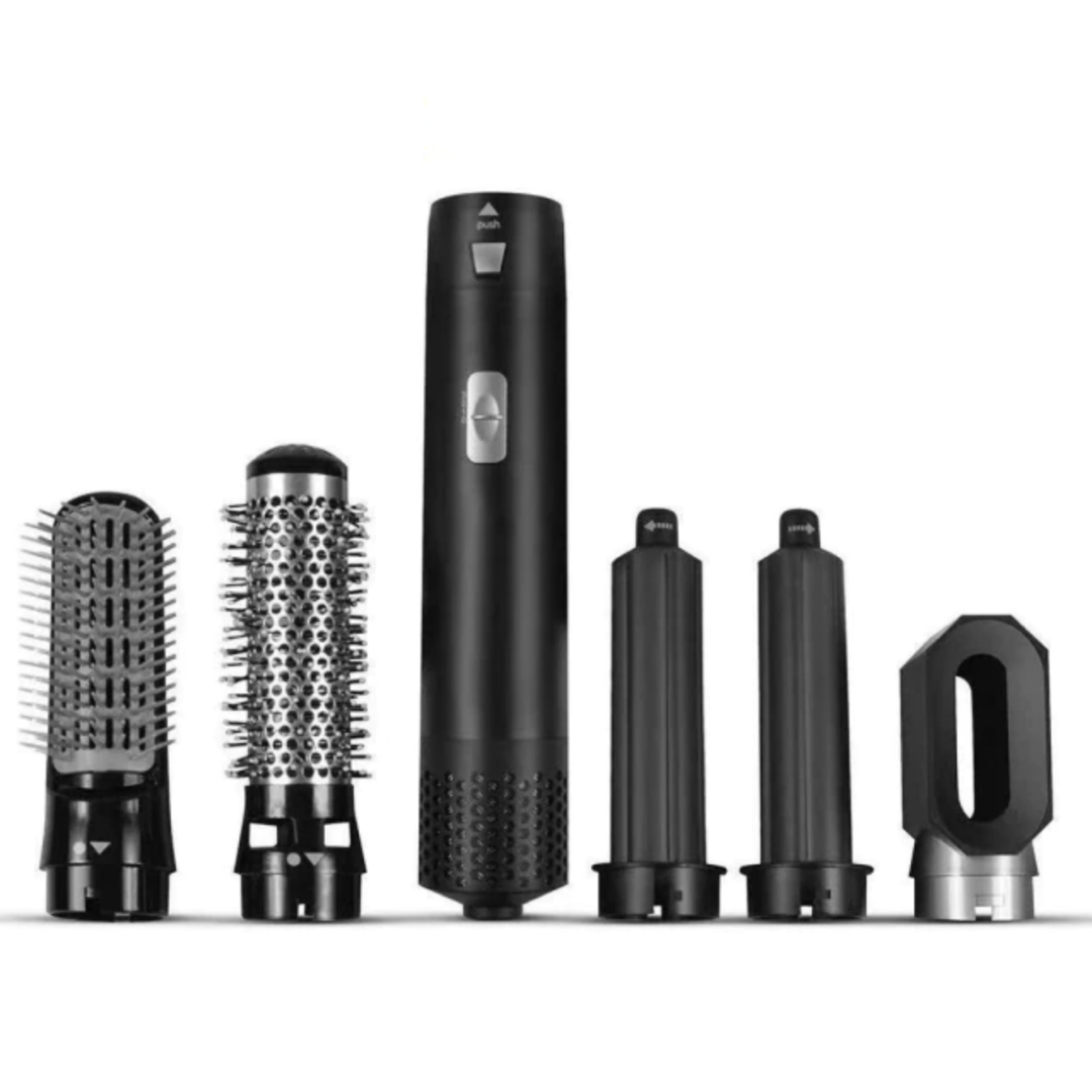Sèche-cheveux multifonction 5 en 1, embouts interchangeables, noir