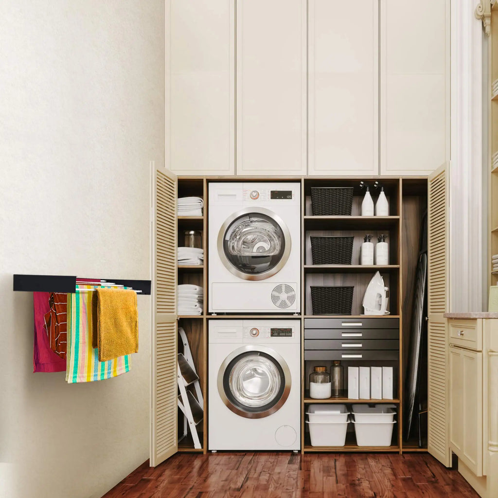Séchoir à linge mural pliable en fer, 80 x 40 x 10 cm