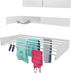 Séchoir à linge mural pliable en fer, 80 x 40 x 10 cm, blanc