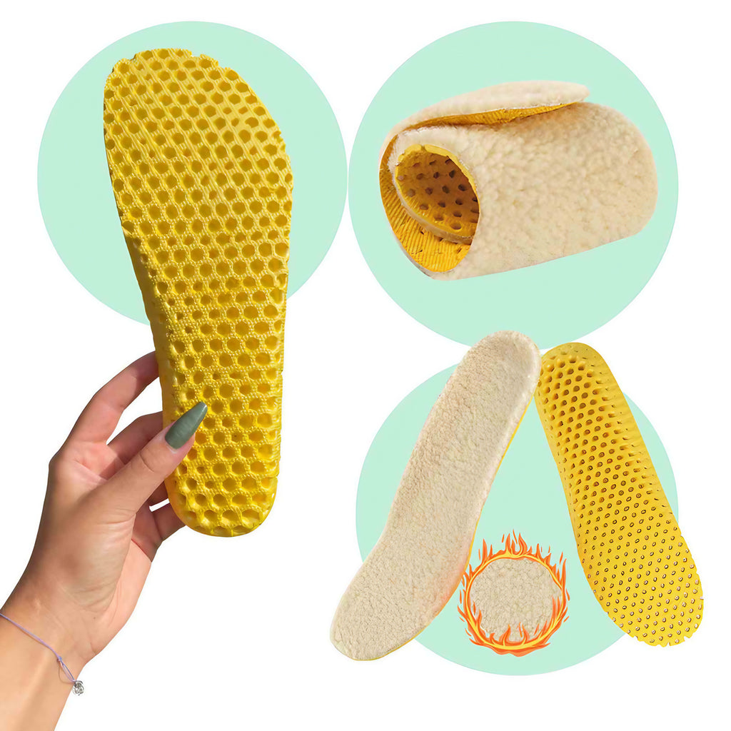 Semelles d'hiver en laine pour chaussures pieds nus, deux tailles