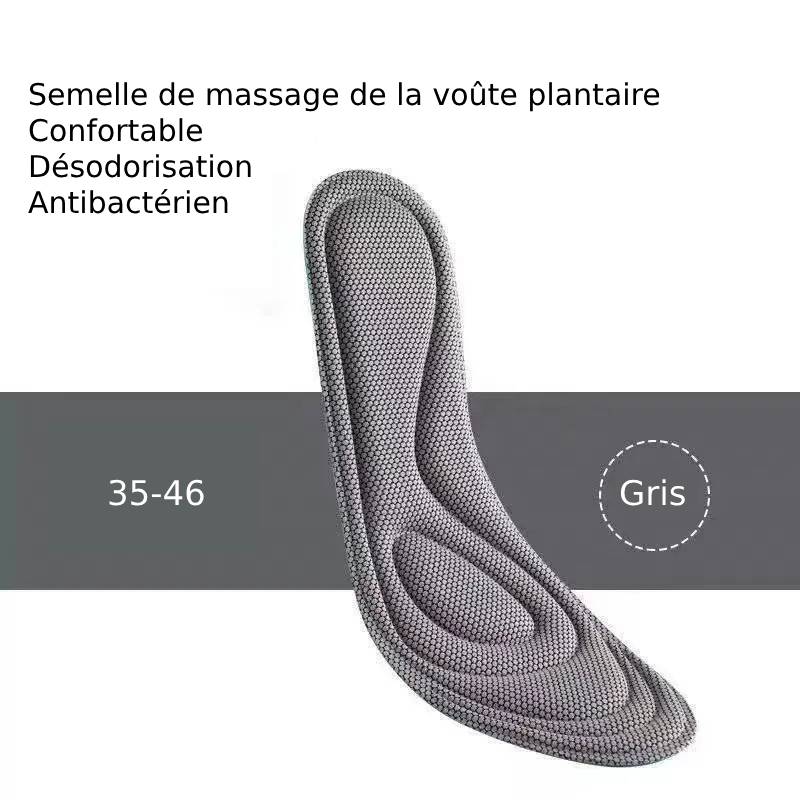 Semelles orthopédiques en mousse à mémoire de forme, découpables, gris