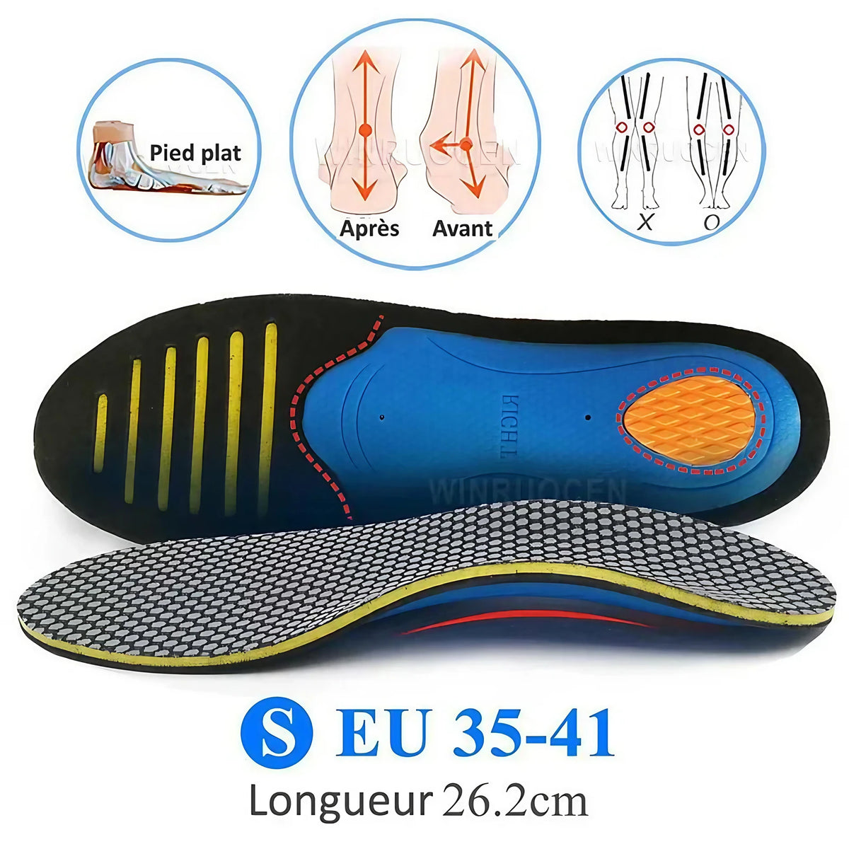 Semelles orthopédiques mixtes à découper, soutien de voûte plantaire