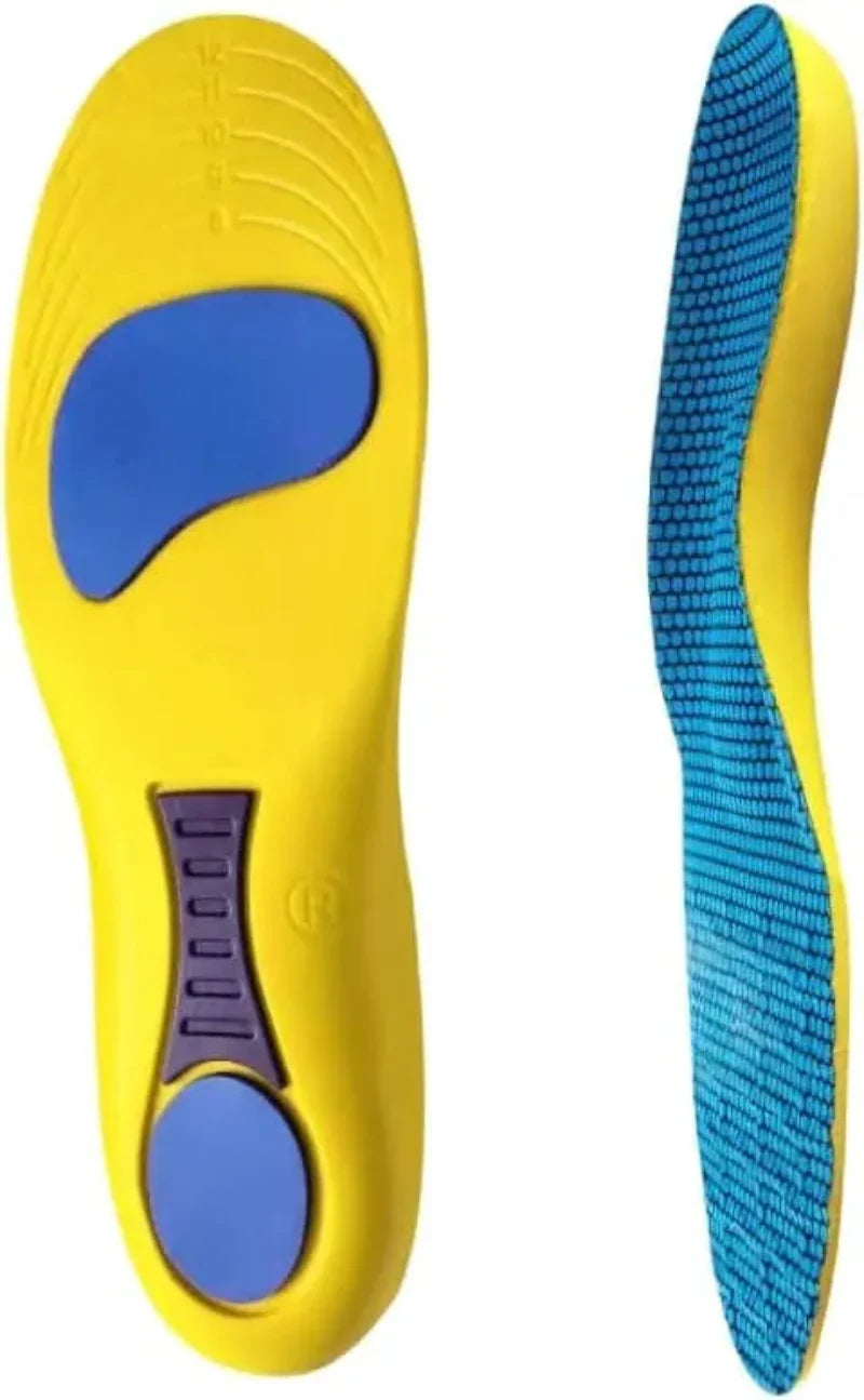 Semelles orthopédiques mixtes en mousse à mémoire, découpables, jaune