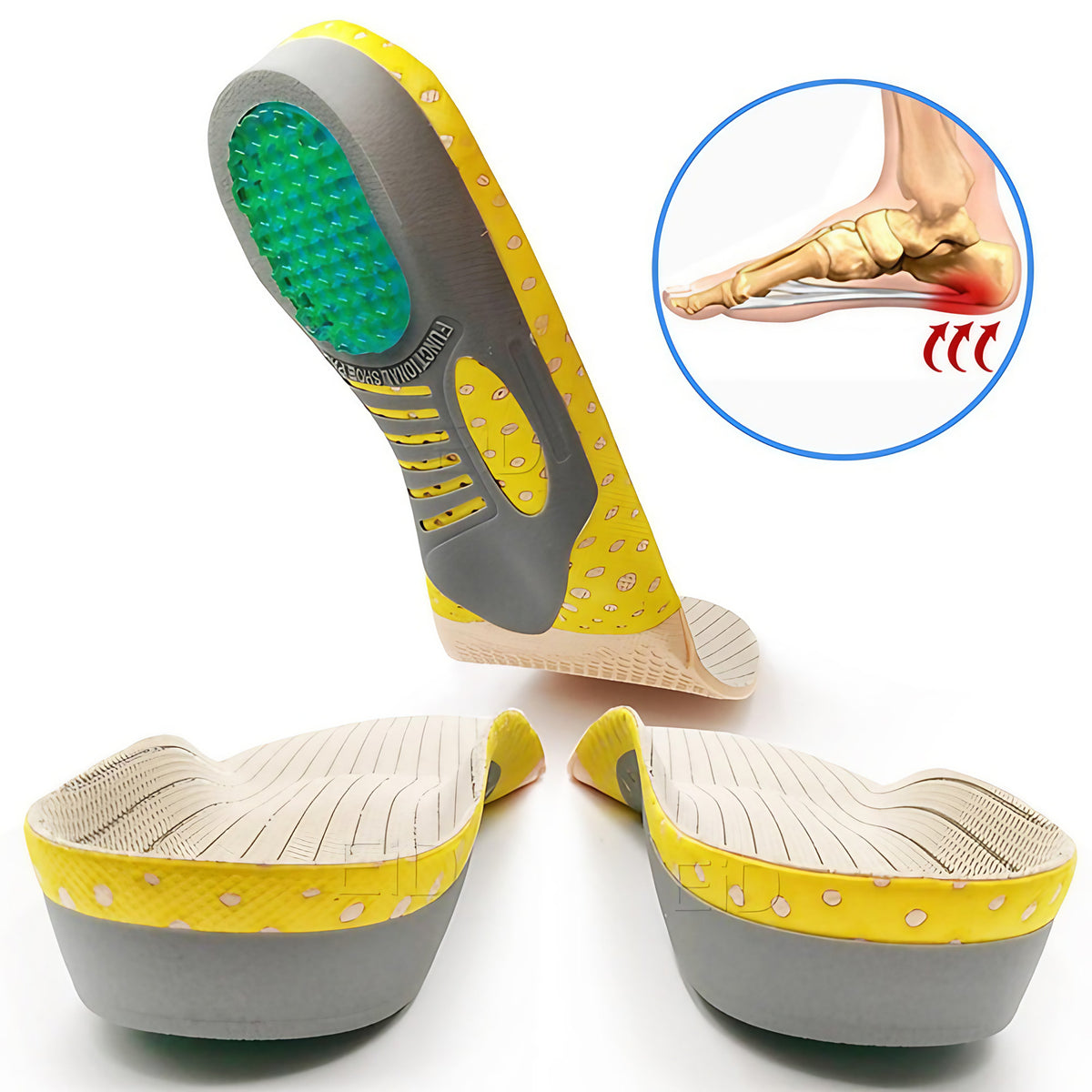 Semelles orthopédiques à talon en gel, tailles S et M