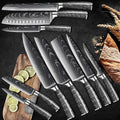 Coffret de 10 couteaux de cuisine en acier 7Cr17MoV