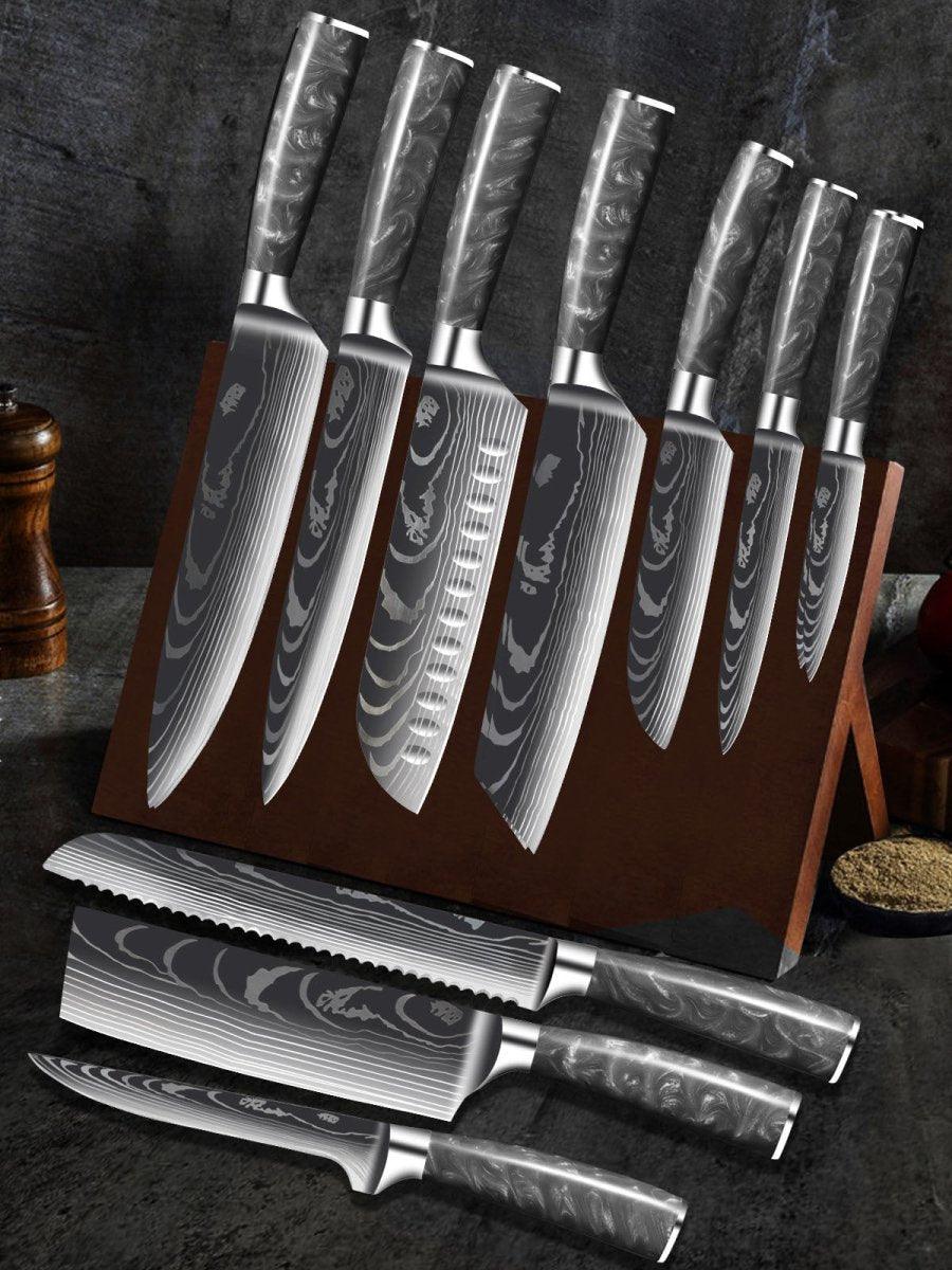 Coffret de 10 couteaux de cuisine en acier 7Cr17MoV