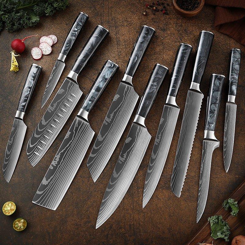 Coffret de 10 couteaux de cuisine en acier 7Cr17MoV