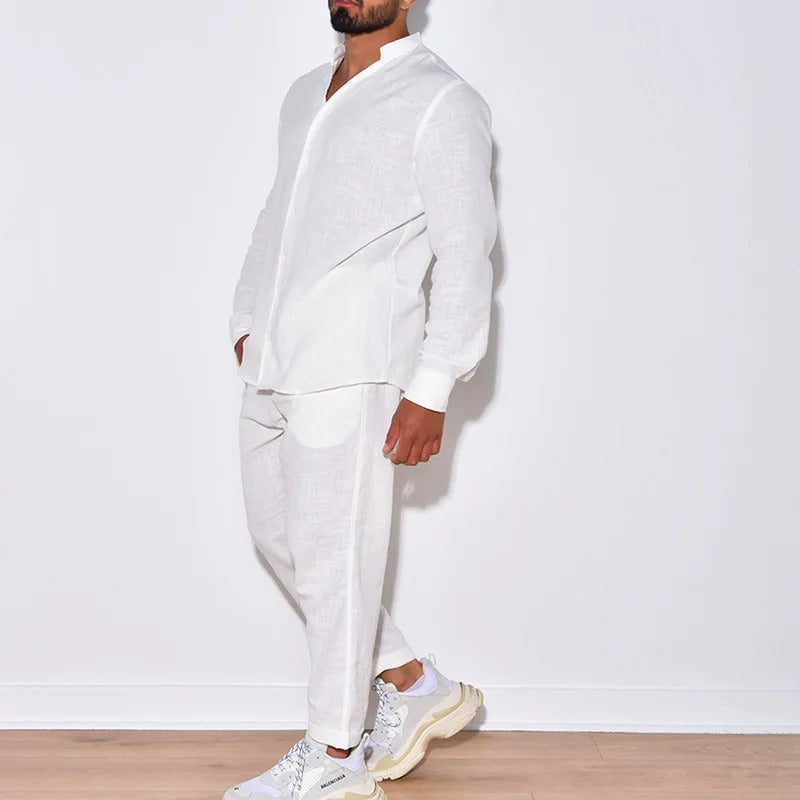 Ensemble homme d'été deux pièces, beige ou noir