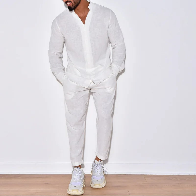 Ensemble homme d'été deux pièces, beige ou noir