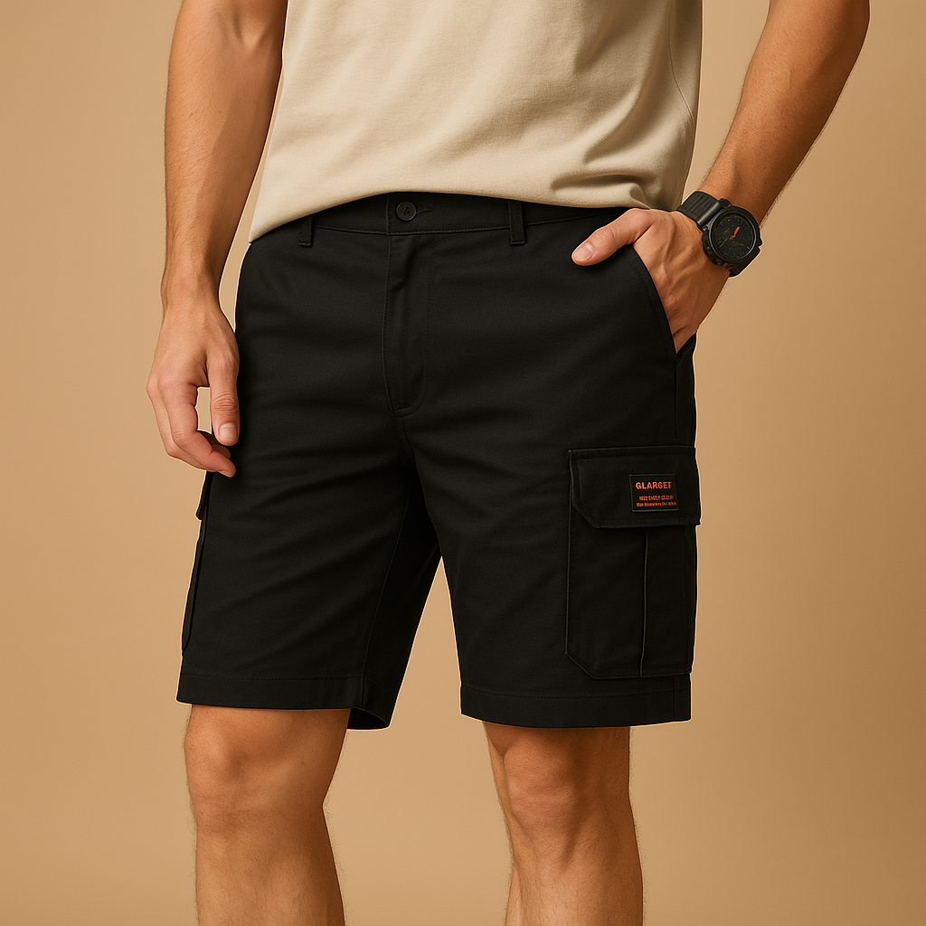 Short cargo homme à séchage rapide, poches multiples, du M au 4XL, noir