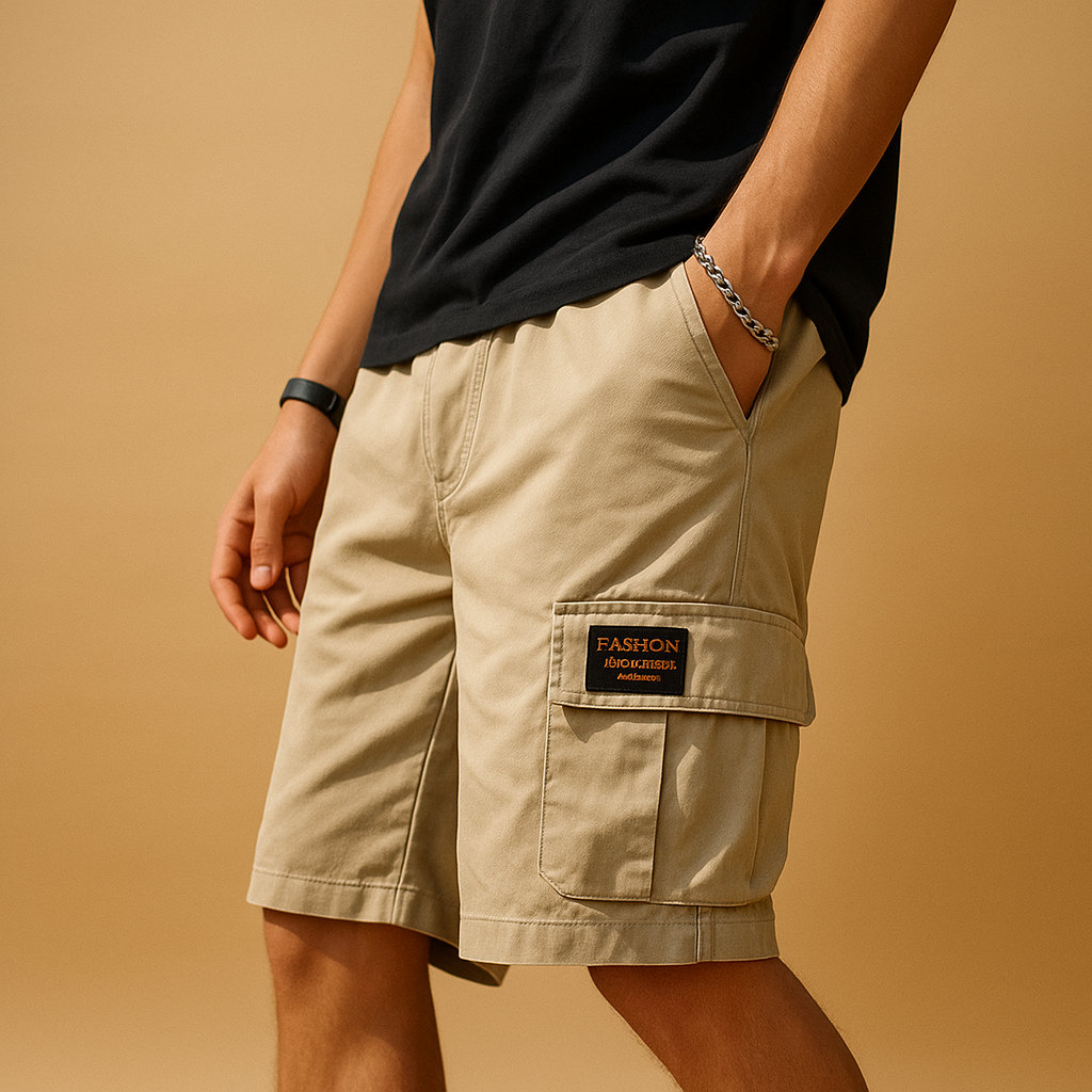 Short cargo homme à séchage rapide, poches multiples, du M au 4XL, kaki