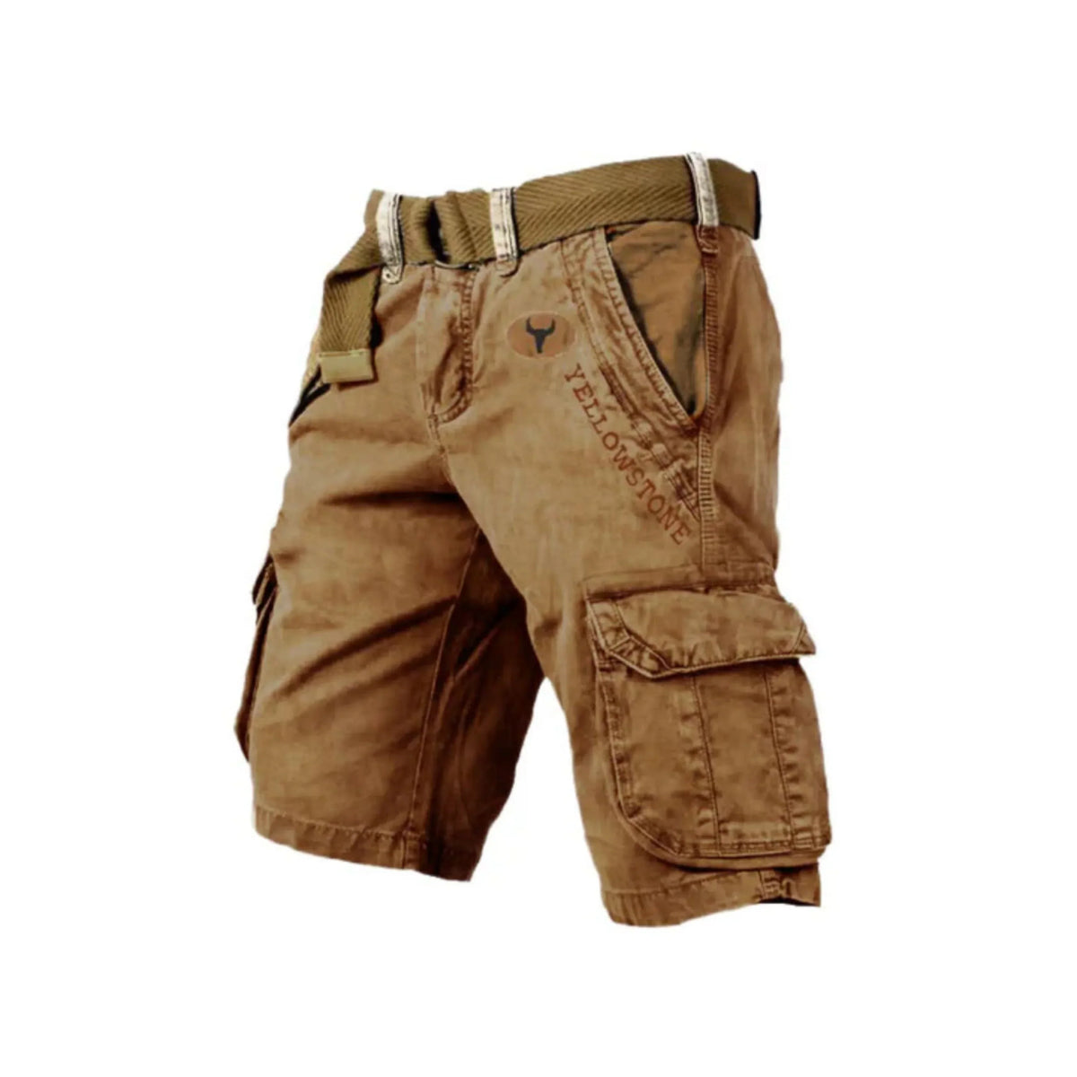 Short cargo homme multipoches, huit coloris, du S au 5XL, caramel