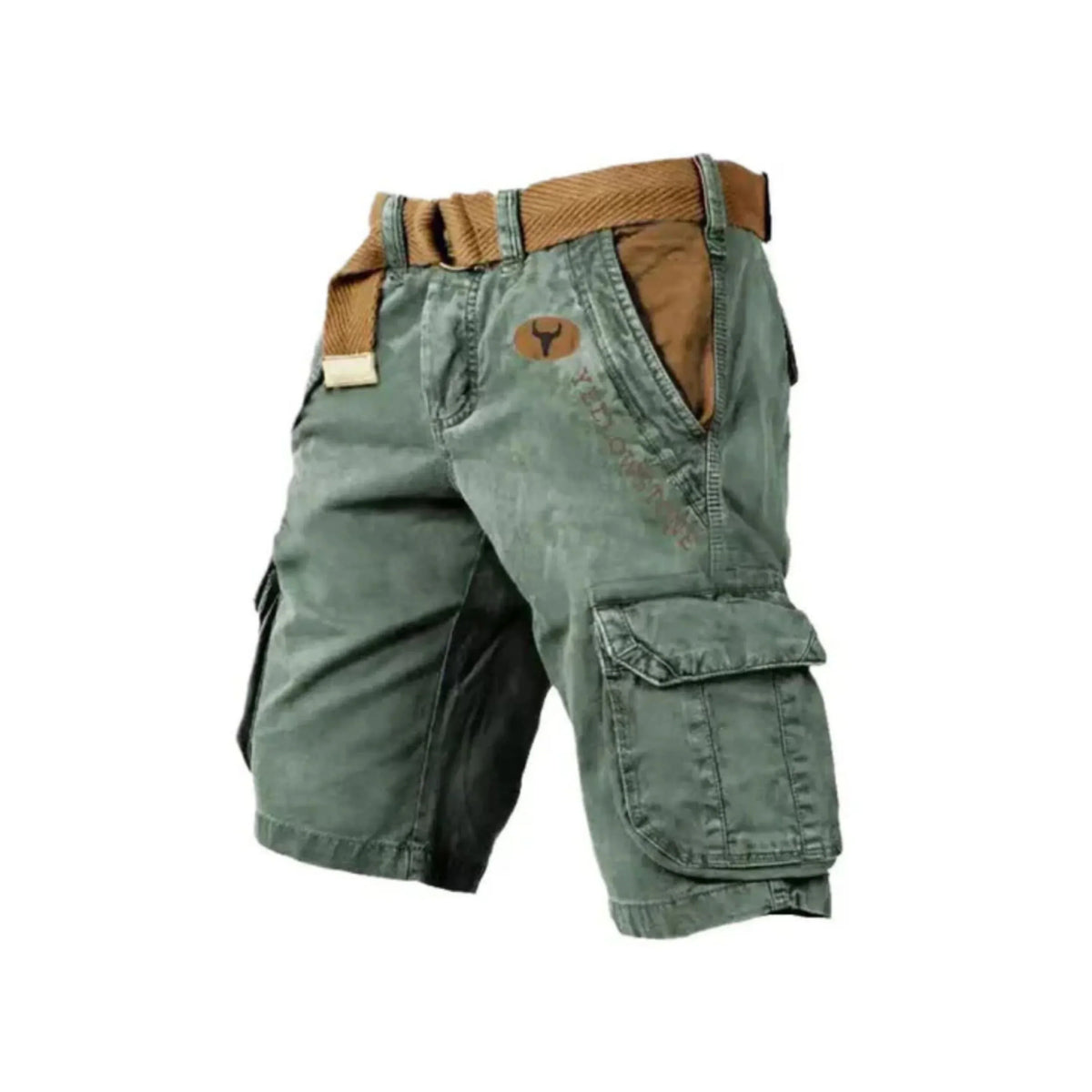 Short cargo homme multipoches, huit coloris, du S au 5XL, vert foncé