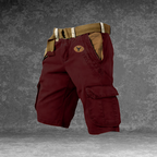 Short cargo homme à poches fermées, sept coloris, du S au 5XL, rouge