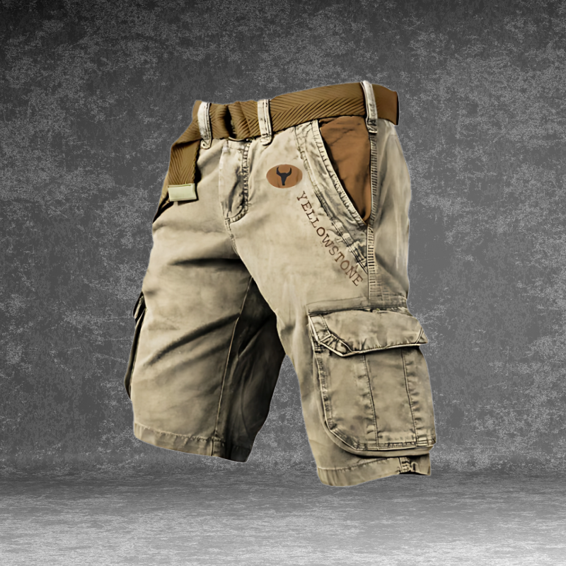 Short cargo homme à poches fermées, sept coloris, du S au 5XL, kaki