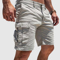Short cargo homme coupe droite, longueur genou, quatre coloris, blanc