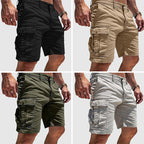 Short cargo homme coupe droite, longueur genou, quatre coloris