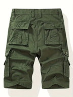 Short cargo homme d'été multipoches, ceinture incluse
