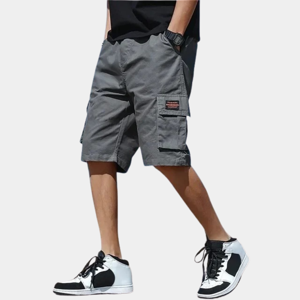 Short cargo homme à grandes poches, du M au 4XL, gris
