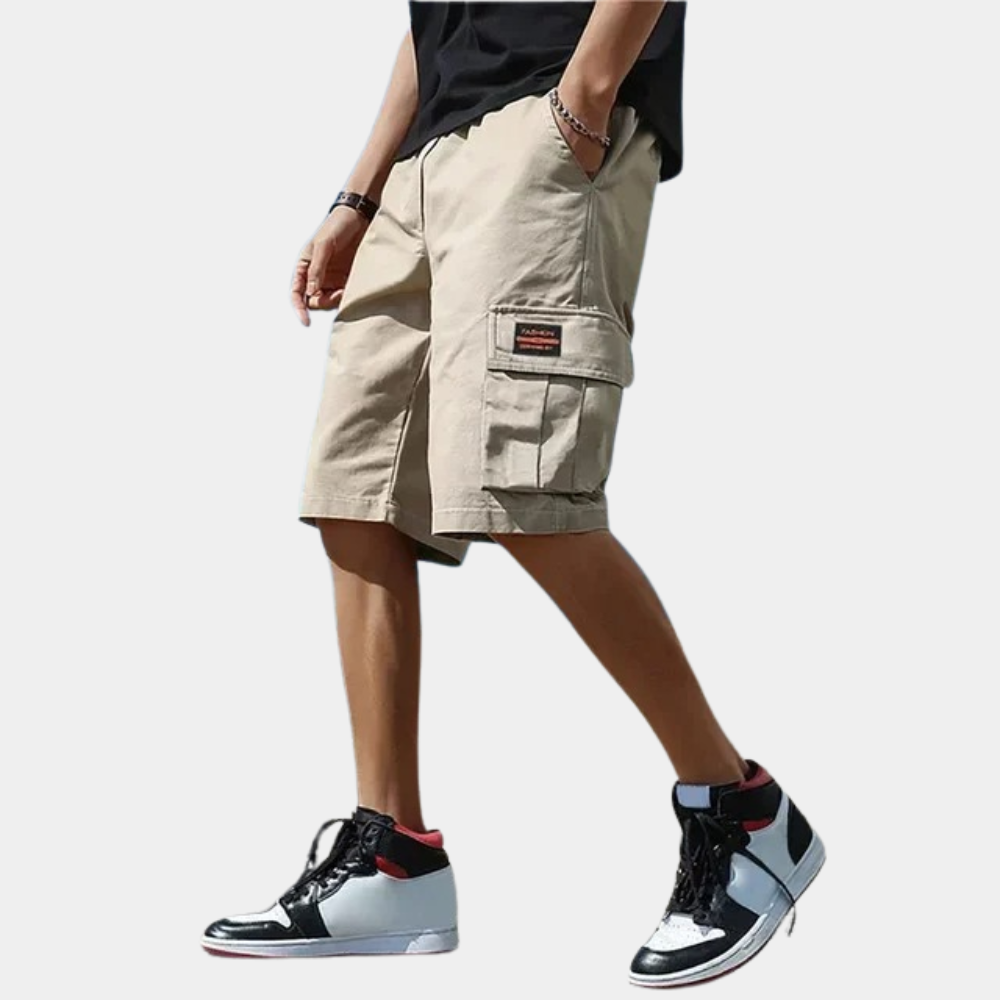 Short cargo homme à grandes poches, du M au 4XL, beige