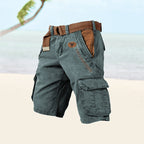Short cargo homme multipoches à ceinture, du S au 5XL, bleu