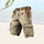 Short cargo homme multipoches à ceinture, du S au 5XL, kaki
