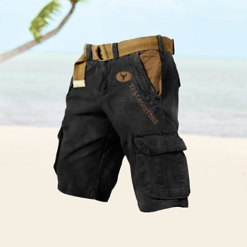 Short cargo homme multipoches à ceinture, du S au 5XL, variété