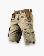 Short cargo homme multipoches, coupe droite, du S au 5XL, beige