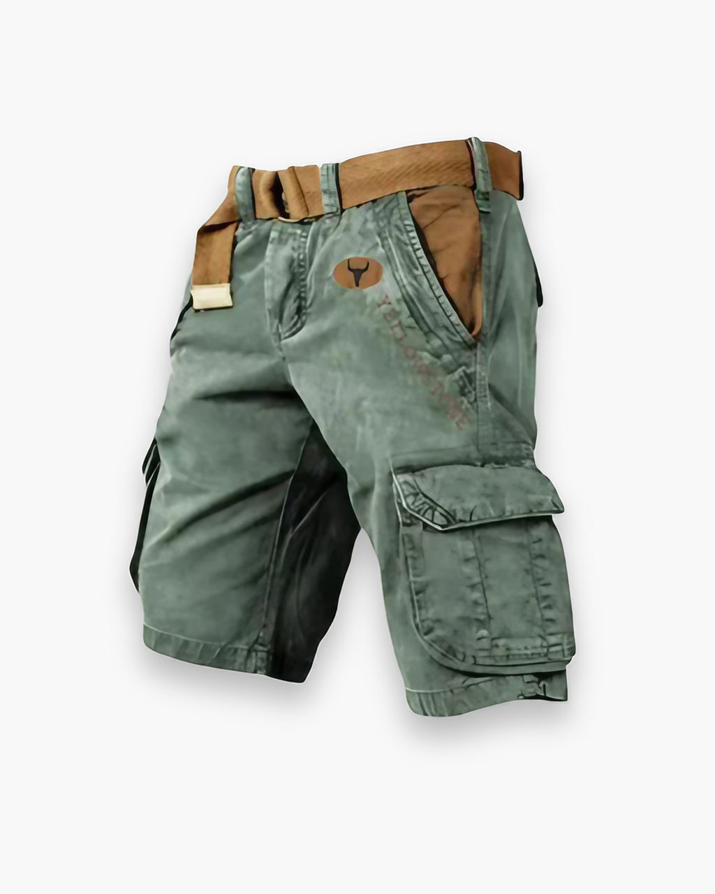 Short cargo homme multipoches, coupe droite, du S au 5XL, vert