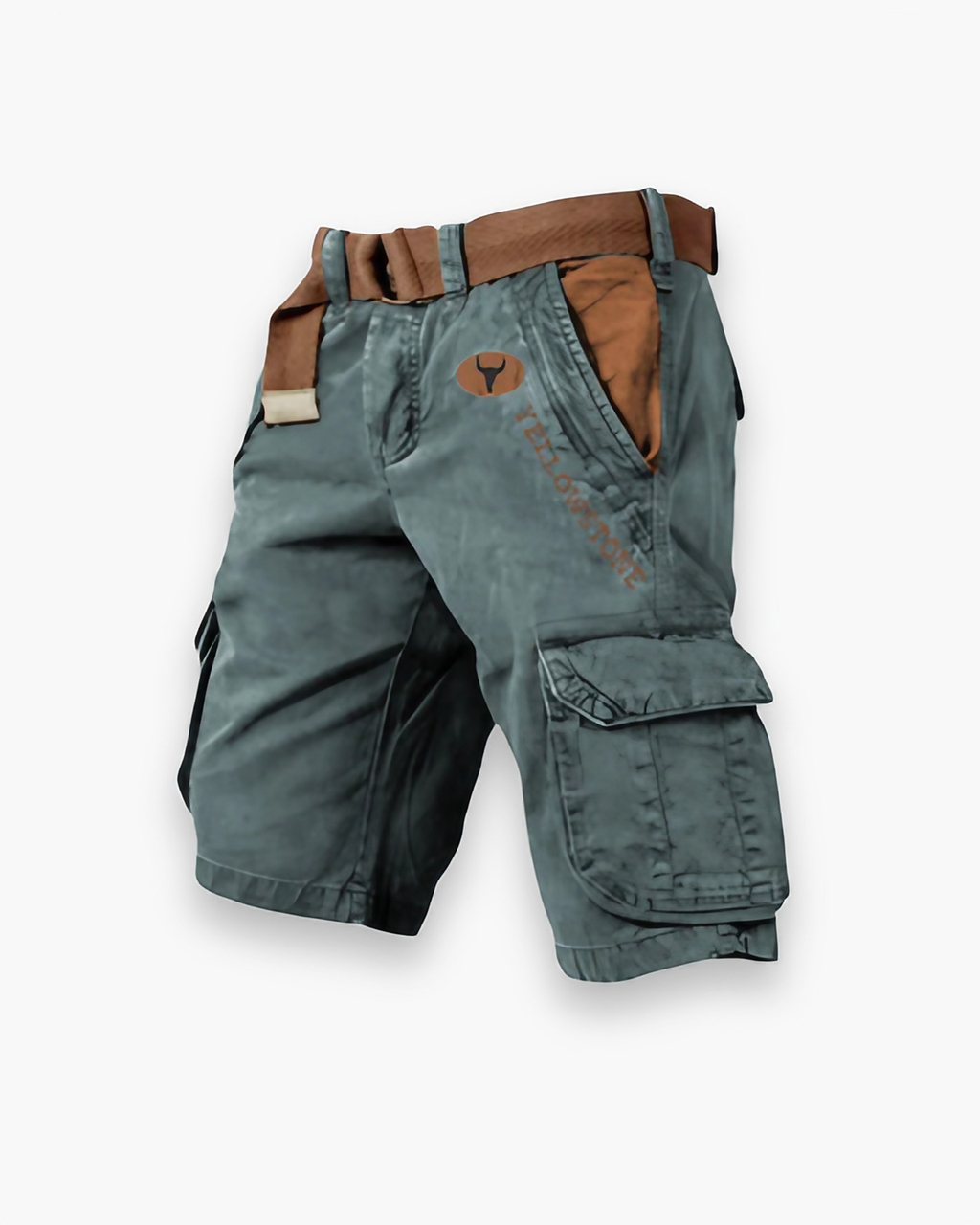 Short cargo homme multipoches, coupe droite, du S au 5XL, bleu