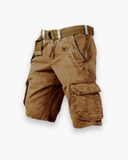 Short cargo homme multipoches, coupe droite, du S au 5XL, kaki